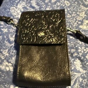 Black Embossed Crossbody Bag